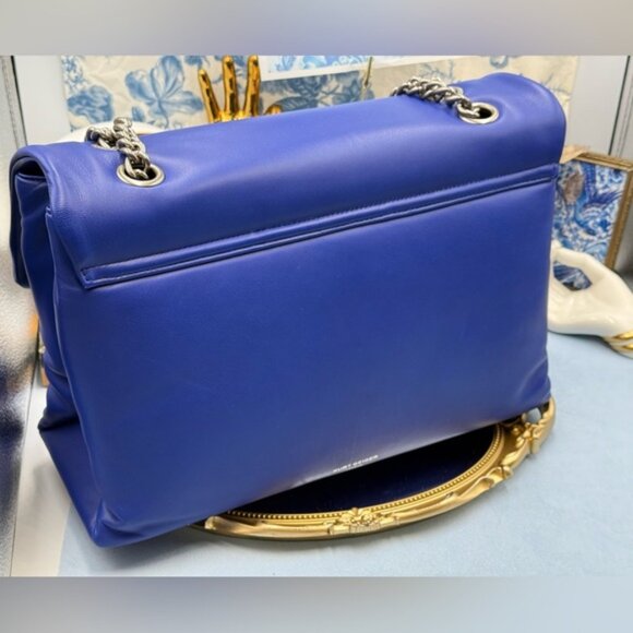 🆕 KURT GEIGER LONDON 🧿 NWT XXL Kew Leather Bag, Deep Blue - Picture 8 of 15